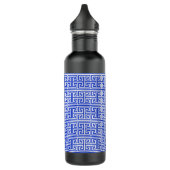 Griekse Meander Key Square H Patroon Blauw Waterfles (Links)