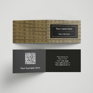 Griekse Meander Key Squares Patroon Bruin Visitekaartjes