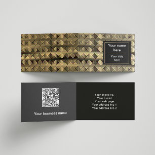 Griekse Meander Key Squares Patroon Bruin Visitekaartjes