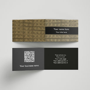 Griekse Meander Key Squares Patroon Bruin Visitekaartjes