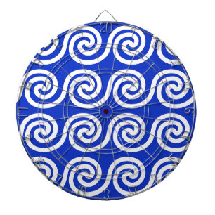 Griekse Meander Key Waves Patroon Blauw Dartbord