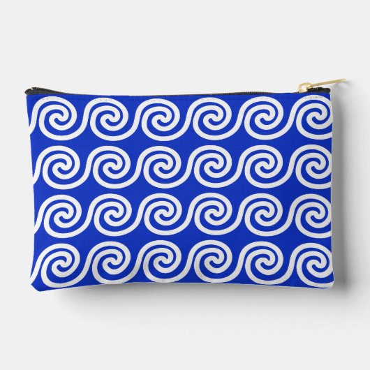 Griekse Meander Key Waves Patroon Blauw Etui (Achterkant)