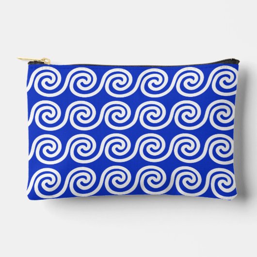 Griekse Meander Key Waves Patroon Blauw Etui (Voorkant)