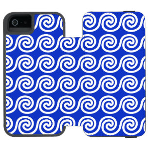 Griekse Meander Key Waves Patroon Blauw