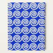 Griekse Meander Key Waves Patroon Blauw Planner (Achterkant)