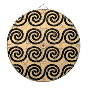 Griekse Meander Key Waves Patroon Bruin Dartbord