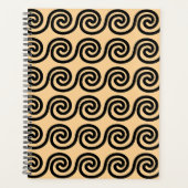 Griekse Meander Key Waves Patroon Bruin Planner (Voorkant)