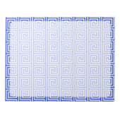 Griekse Meander Sleutel Vierkanten Patroon Blauw Notitieblok (Voorkant)