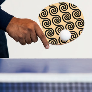 Griekse Meander Sleutelgolven Patroon Bruin Tafeltennisbatje