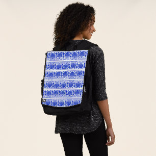 Griekse mediterraan arabesk patroon blauw rugtassen