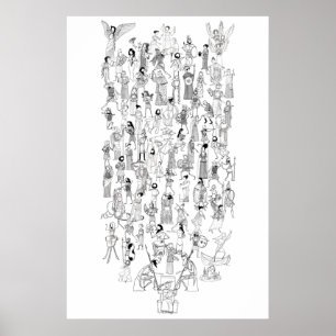 Griekse mythe Comix - tekens van geselecteerde myt Poster