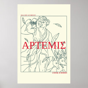 Griekse mythologie Artemis Goddess Grieks Poster