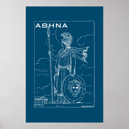 Griekse mythologie Athena Goddess Ancient Griekenl Poster (Voorkant)