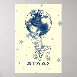 Griekse mythologie atlas Ancient Griekenland Poster