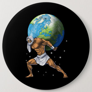 Griekse mythologie God Atlas Ronde Button 6,0 Cm