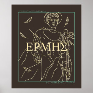 Griekse mythologie Hermes God Ancient Griekenland Poster