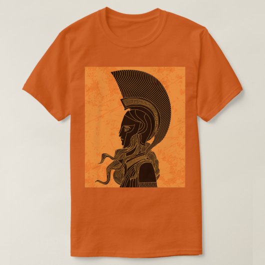 griekse oranje en zwarte amphora tekening van athe t-shirt (Design voorkant)