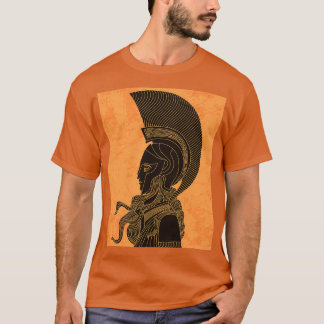griekse oranje en zwarte amphora tekening van athe t-shirt