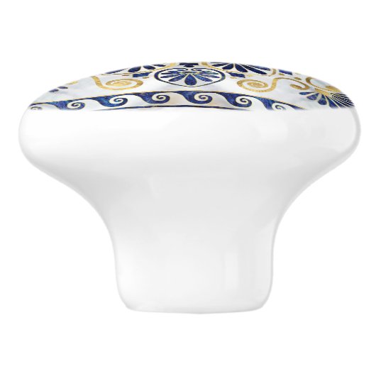 Griekse Ornament Abalone Shell en Gold Keramische Knop (Zijkant)