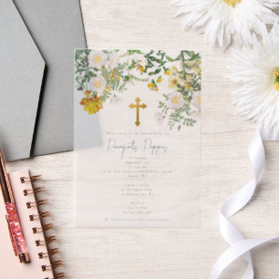 Griekse orthodoxe Christening Baptism Boy Uitnodig Vellum Uitnodigingen