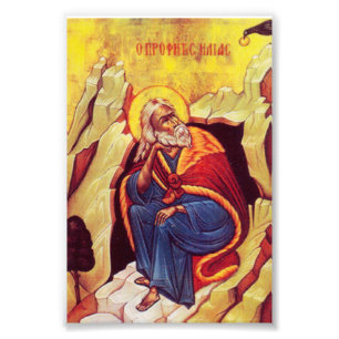 Griekse orthodoxe icoon van profeet Elia Foto Afdruk