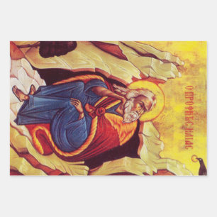 Griekse orthodoxe icoon van profeet Elia Inpakpapier Vel