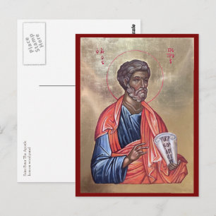 Griekse Orthodoxe icoon van Sint-Pieter de apostel Briefkaart