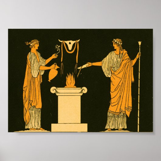 GRIEKSE Oude  Gods Motif Poster (Voorkant)
