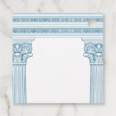 Griekse partij met blauwe kolommen Dank u Bedankjes Labels (Achterkant)