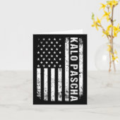 Griekse Pasen Kalo Pascha Retro Amerikaanse Vlag G Kaart (Gele Bloem)