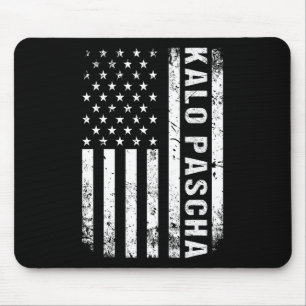 Griekse Pasen Kalo Pascha Retro Amerikaanse Vlag G Muismat