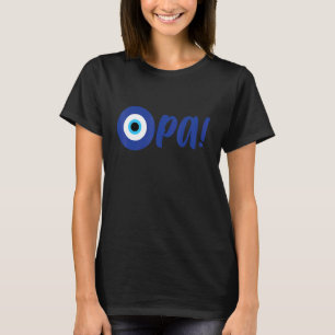 Griekse Pride Opa Evil Eye Hellas Griekenland Evil T-shirt