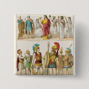 Griekse religieuze en militaire dress vierkante button 5,1 cm