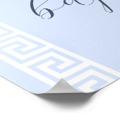 Griekse Sleutel Boog Blauw Dopen Welkomstbord Poster (Hoek)
