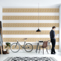 Griekse Sleutel Goud op Witte Ontwerper