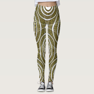 Griekse Sleutel Meander in Geometrische Symmetrie  Leggings