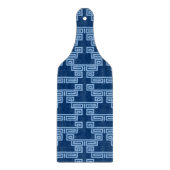 Griekse Sleutel Meander Laag in Blauwe Indigo Snijplank (Voorkant)