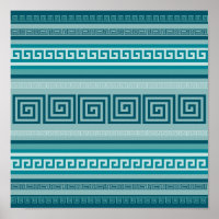 Griekse sleutel - Meander - Ocean palette