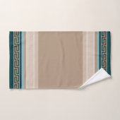 Griekse sleutel - Meander - Taupe en Green Bad Handdoek (Handdoek)