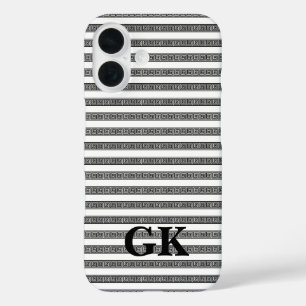 Griekse sleutel meanderpatroon gepersonaliseerd iPhone 16 hoesje