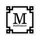 Griekse Sleutel Omlijst Initiaal Naam Monogram Zelfinktende Stempel (Design)