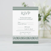Griekse Sleutel RSVP-kaart RSVP Kaartje (Staand voorkant)