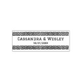 Griekse Sleutel S Rand Koppel Naam Datum Zelfinktende Stempel (Design)