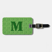 Griekse sleutel, smaragdgroen en limoen bagagelabel (Voorkant horizontaal)