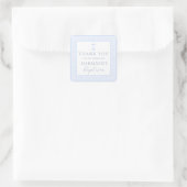 Griekse sleutel wit blauw doop dank u vierkante sticker (Tas)