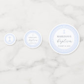 Griekse Sleutel Wit Blauw Doopsel Confetti (Achterkanten)