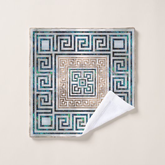 Griekse sleutelversiering - Abalone en goud Bad Handdoek (Wasdoekje)