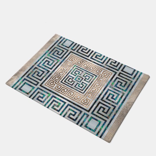 Griekse sleutelversiering - Abalone en goud Deurmat (Schuin)