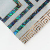 Griekse sleutelversiering - Abalone en goud Fleece Deken (Hoek)