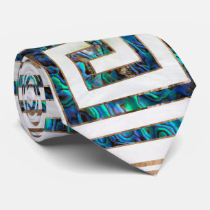 Griekse sleutelversiering - Abalone en goud Stropdas